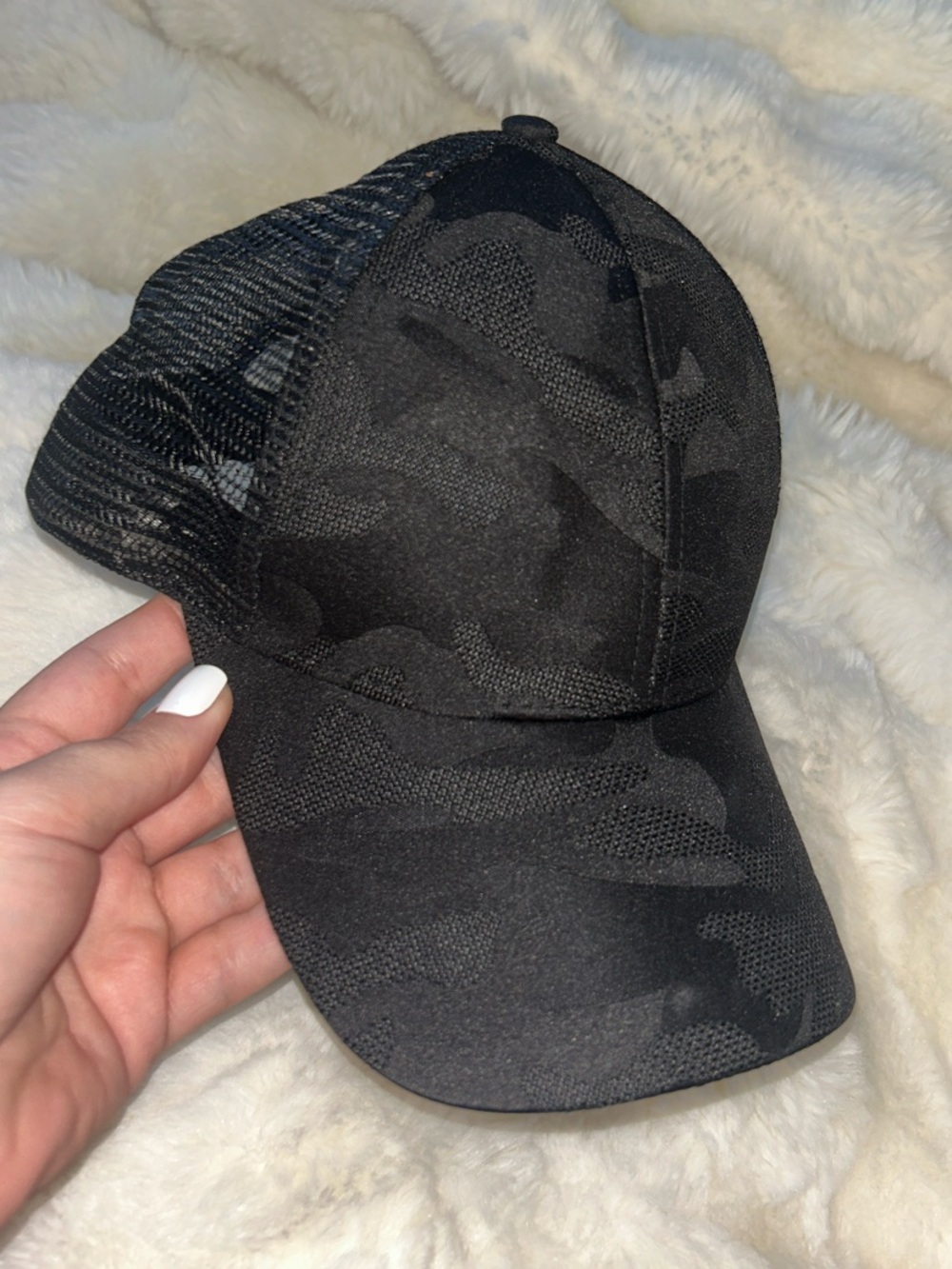 Black Camo Mesh Baseball Cap - Unbranded